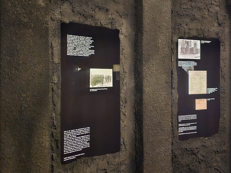 Historical exhibition at Oskar Schindler’s Factory Museum in Kraków, focusing on the period of Nazi occupation during World War II.