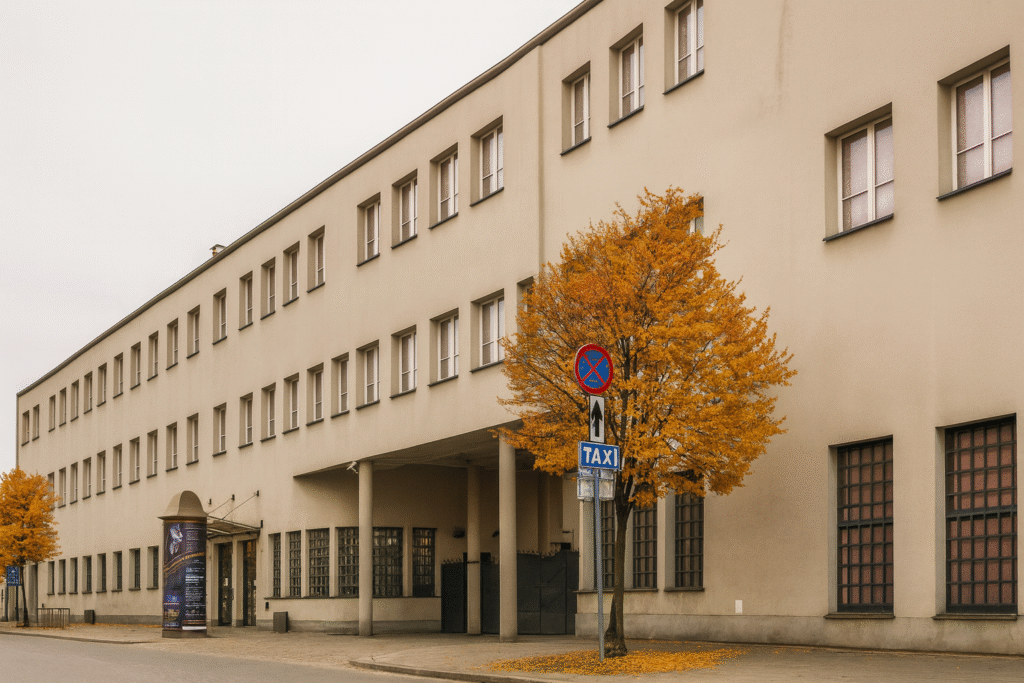 Main entrance to Oskar Schindler’s Enamel Factory Museum in Kraków – part of the Memory Trail commemorating the city’s wartime history.